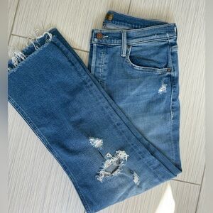 Sz 31 Mother Tripper Ripped High Waist Fray Hem Ankle